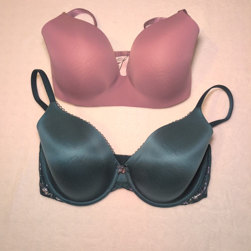 Victoria's Secret (2) Lined Perfect Coverage / T Shirt Lightly Lined Bras 36DDD